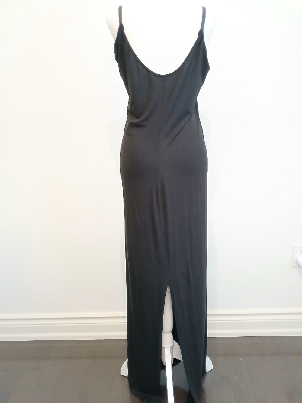 Rudsak Stretch Jersey Knit Maxi Slip Dress Leather Straps Size Large - Picture 4 of 7